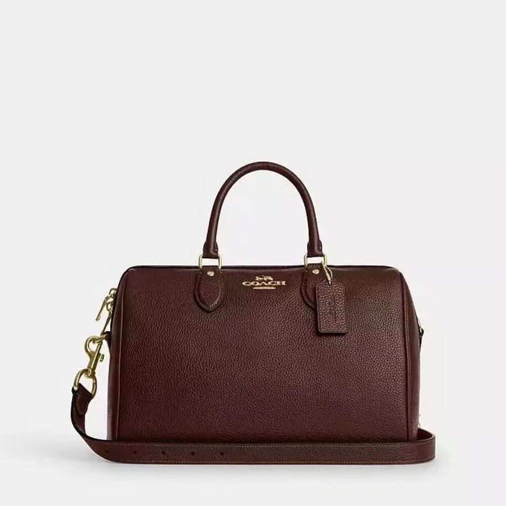 NWT Large Coach Rowan - Brown Leather Satchel with Strap